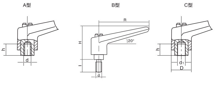 HY8310.12-4可調(diào)位緊定手柄結(jié)構(gòu)圖