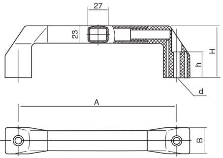 方形長拉手HY8315.6-1結(jié)構(gòu)圖